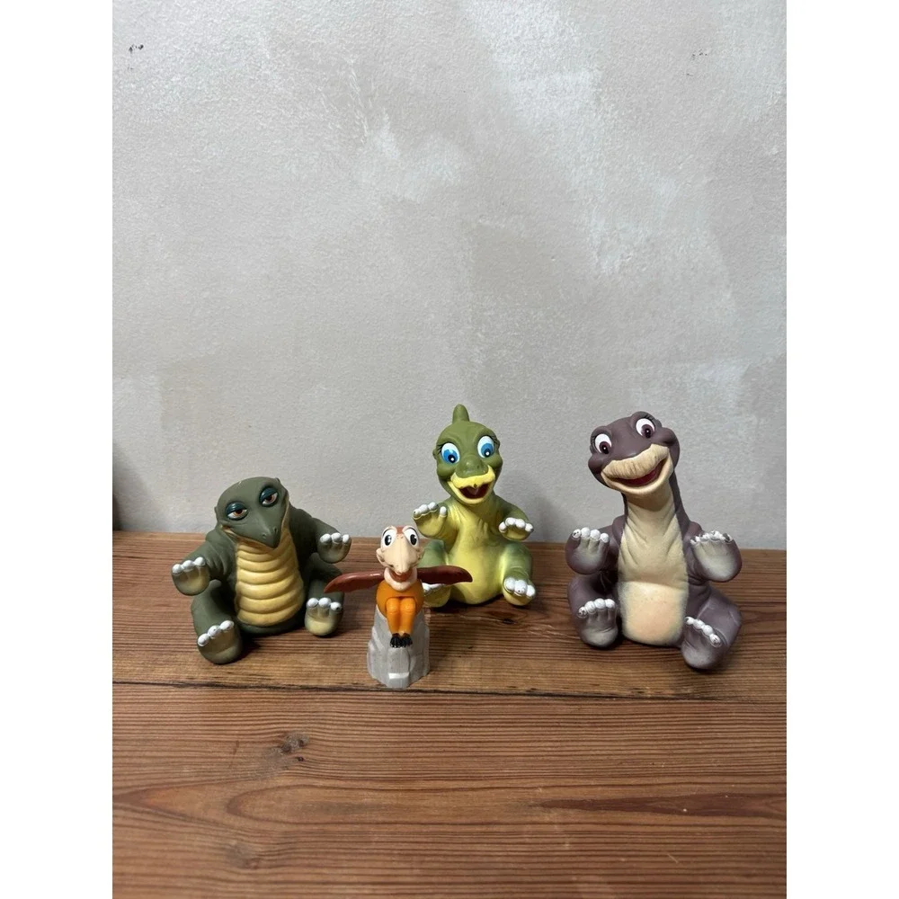 Vintage 1988 Land Before Time Pizza Hut Rubber Hand Puppets Lot Of 4